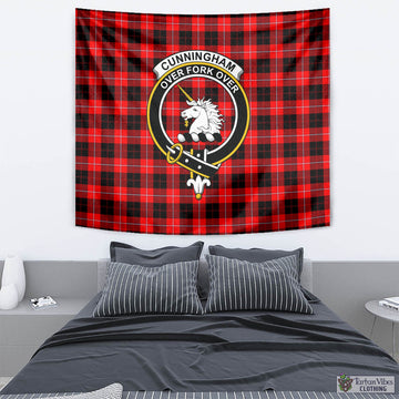 Cunningham Modern Tartan Tapestry Wall Hanging and Home Decor for Room with Family Crest