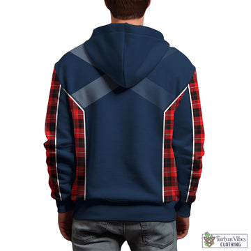 Cunningham Modern Tartan Hoodie with Family Crest and Scottish Thistle Vibes Sport Style