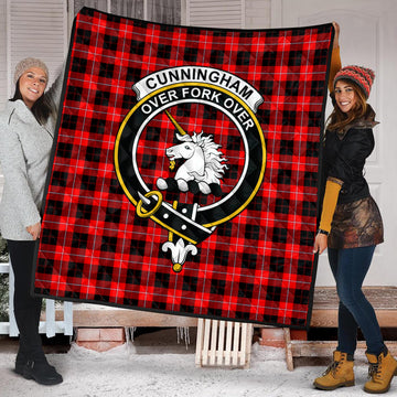 Cunningham Modern Tartan Quilt with Family Crest