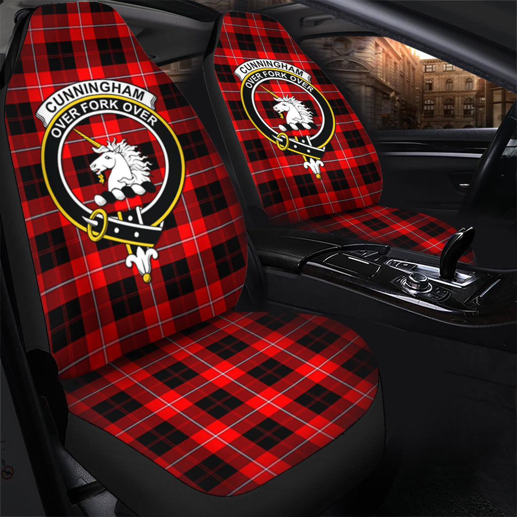 Cunningham Modern Tartan Car Seat Cover with Family Crest - Tartanvibesclothing