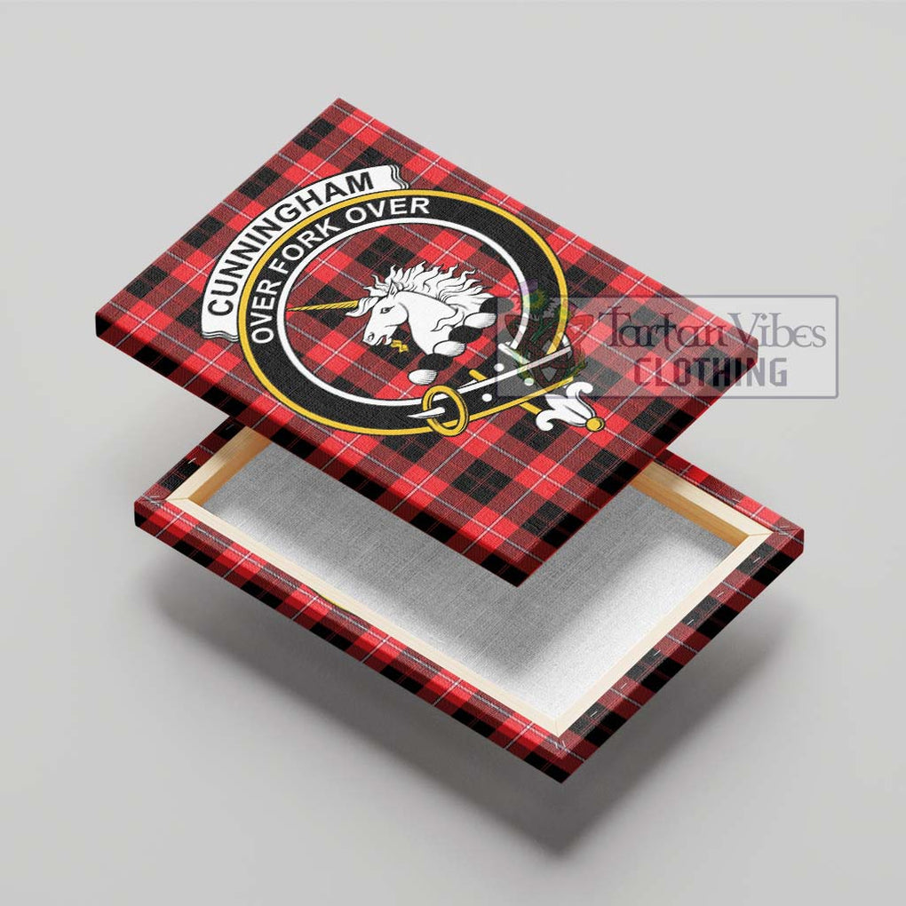 Cunningham Modern Tartan Canvas Print Wall Art with Family Crest - Tartan Vibes Clothing