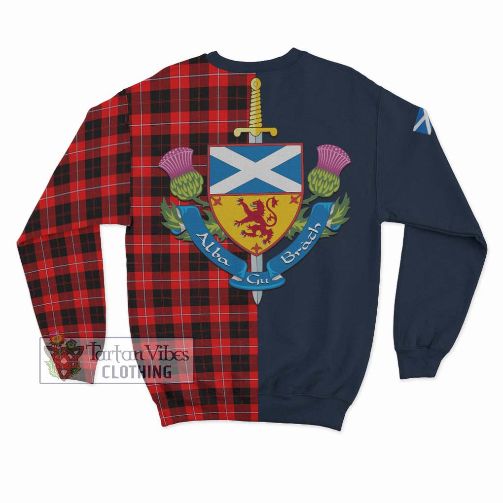 Tartan Vibes Clothing Cunningham Modern Tartan Sweatshirt with Scottish Lion Royal Arm Half Style