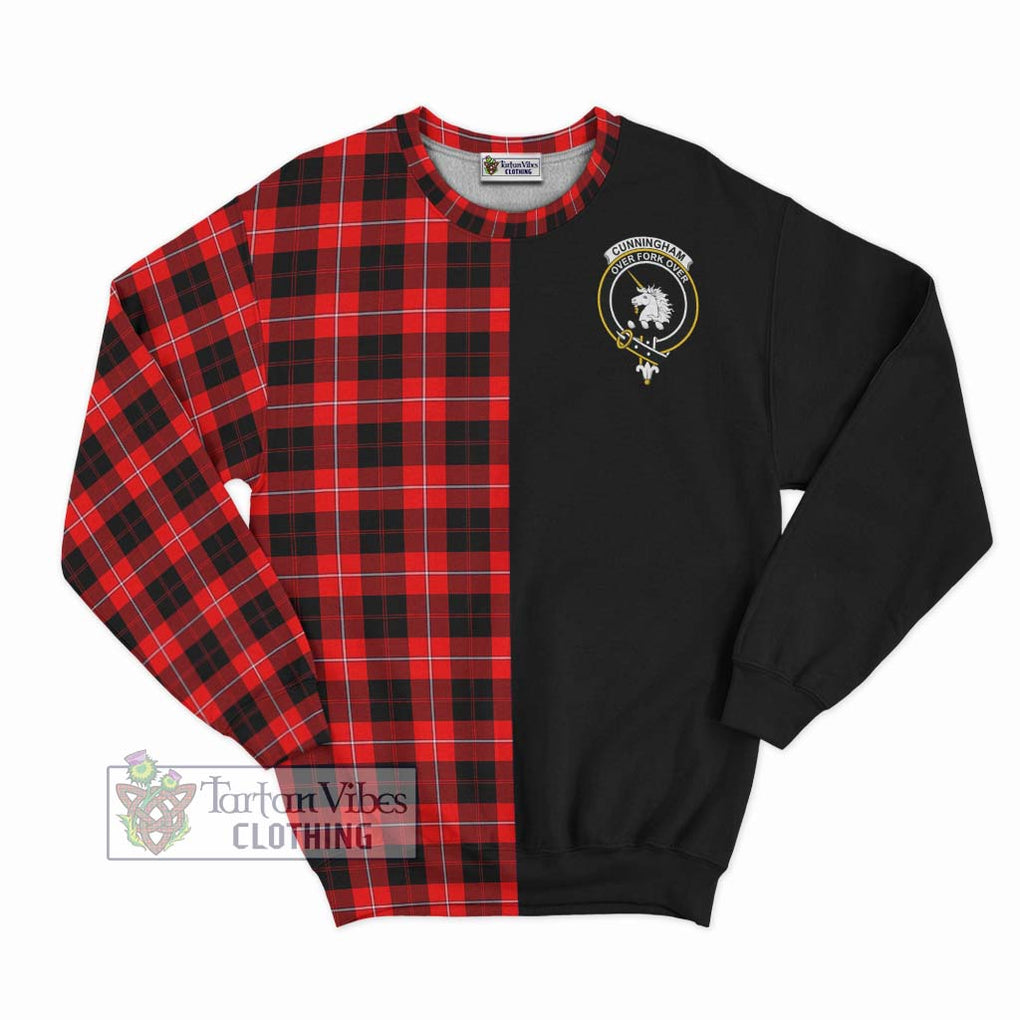 Cunningham Modern Tartan Sweatshirt with Family Crest and Half Of Me Style - Tartanvibesclothing Shop