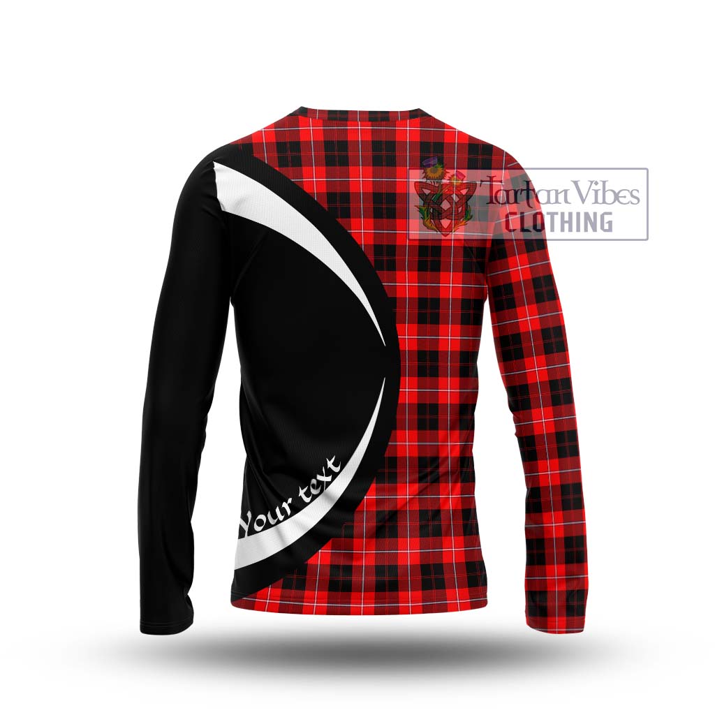 Cunningham Modern Tartan Long Sleeve T-Shirt with Family Crest Circle Style - Tartan Vibes Clothing