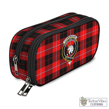 Cunningham Modern Tartan Pen and Pencil Case with Family Crest