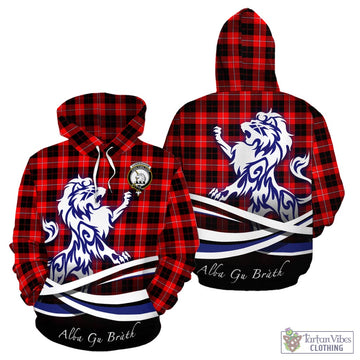 Cunningham Modern Tartan Hoodie with Alba Gu Brath Regal Lion Emblem