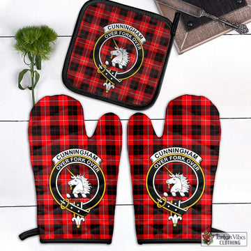 Cunningham Modern Tartan Combo Oven Mitt & Pot-Holder with Family Crest