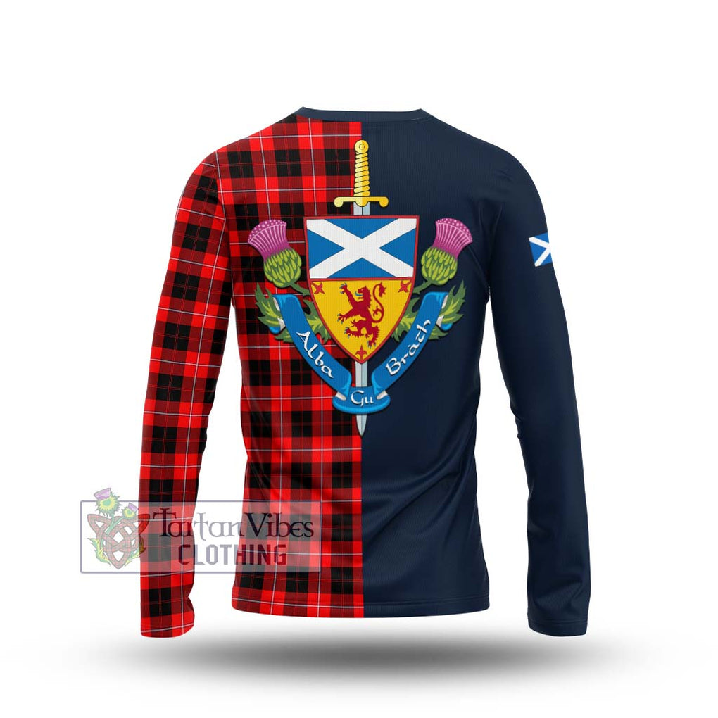 Tartan Vibes Clothing Cunningham Modern Tartan Long Sleeve T-Shirt with Scottish Lion Royal Arm Half Style