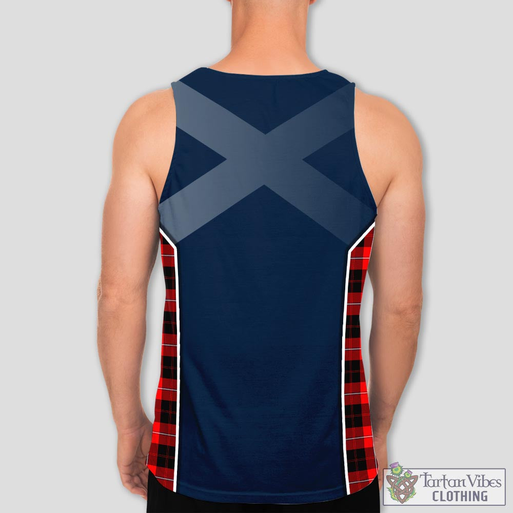 Tartan Vibes Clothing Cunningham Modern Tartan Men's Tanks Top with Family Crest and Scottish Thistle Vibes Sport Style