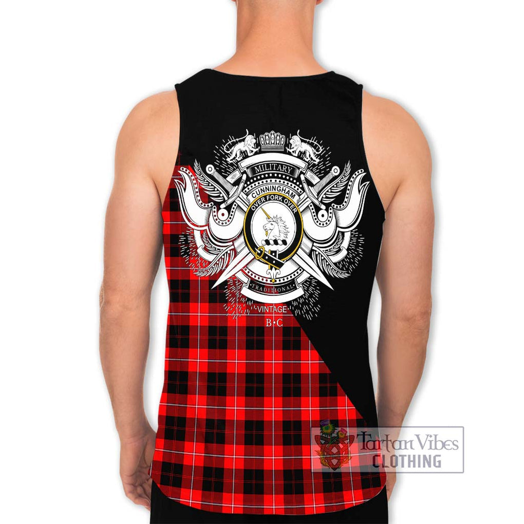 Cunningham Modern Tartan Men's Tank Top with Family Crest and Military Logo Style - Tartanvibesclothing Shop