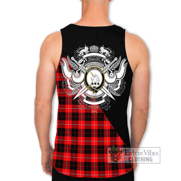 Cunningham Modern Tartan Men's Tank Top with Family Crest and Military Logo Style