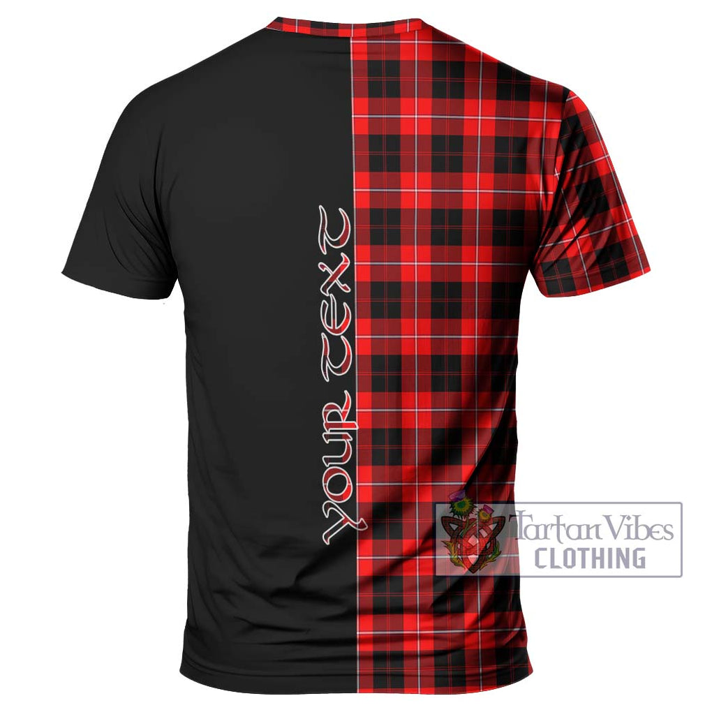 Cunningham Modern Tartan T-Shirt with Family Crest and Half Of Me Style - Tartanvibesclothing Shop