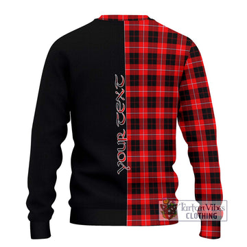 Cunningham Modern Tartan Ugly Sweater with Family Crest and Half Of Me Style