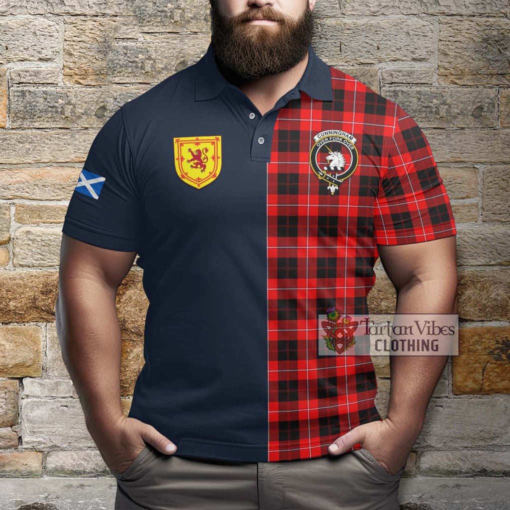 Tartan Vibes Clothing Cunningham Modern Tartan Polo Shirt with Scottish Lion Royal Arm Half Style