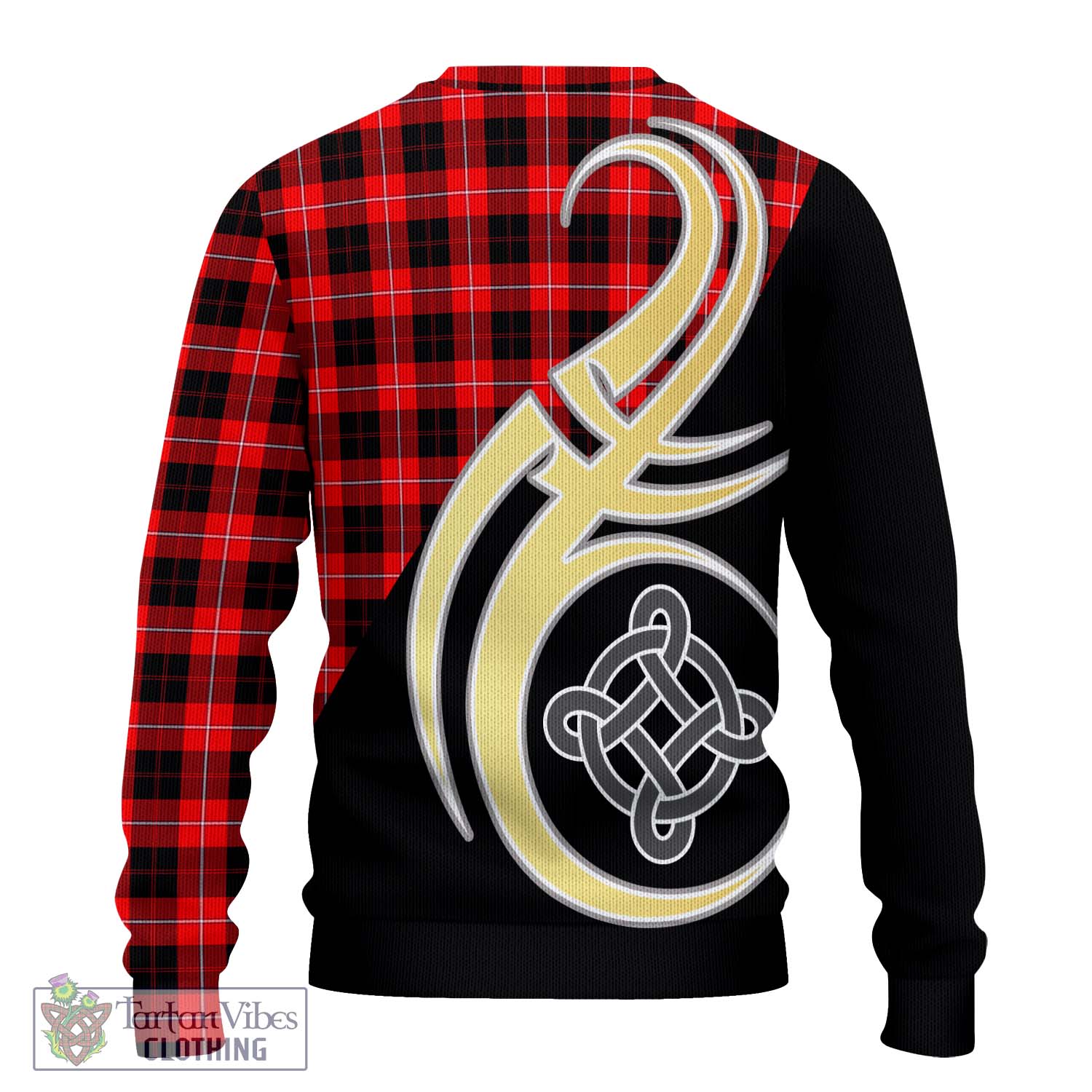 Cunningham Modern Tartan Knitted Sweater with Family Crest and Celtic Symbol Style - Tartan Vibes Clothing