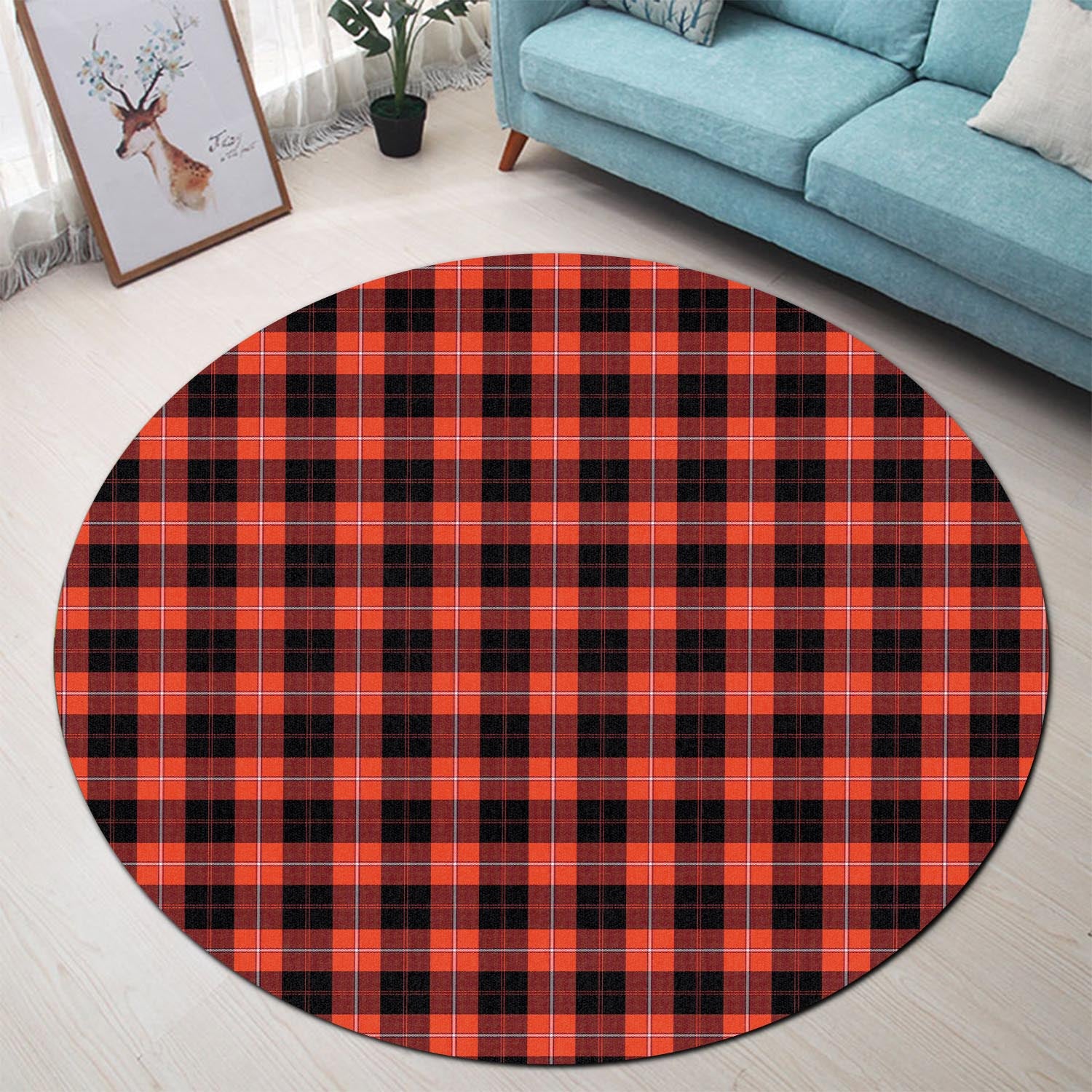 Cunningham Modern Tartan Round Rug - Tartanvibesclothing