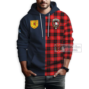 Cunningham Modern Tartan Hoodie Alba with Scottish Lion Royal Arm Half Style