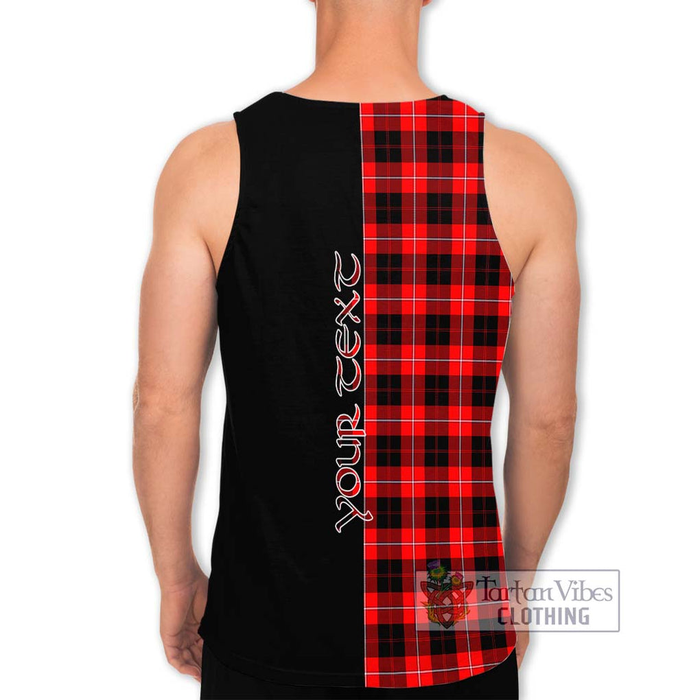 Cunningham Modern Tartan Men's Tank Top with Family Crest and Half Of Me Style - Tartanvibesclothing Shop