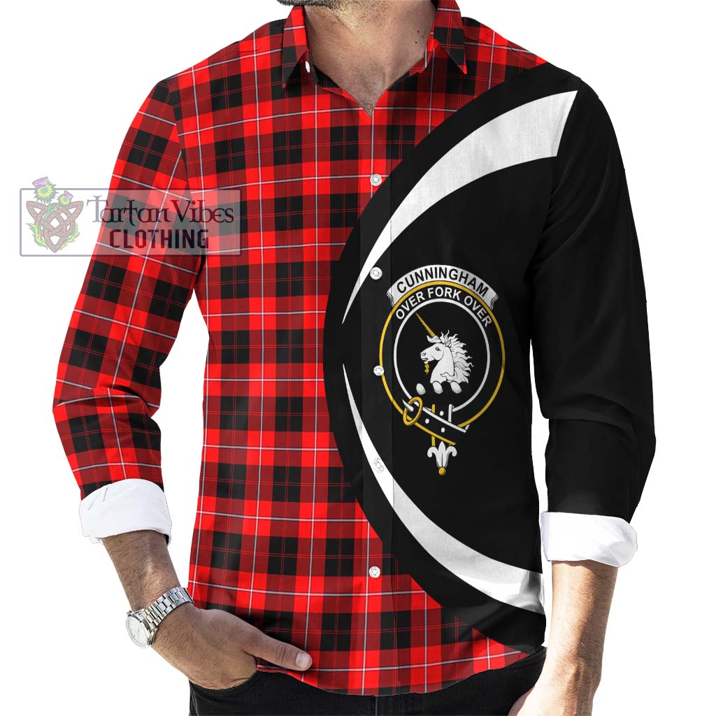 Tartan Vibes Clothing Cunningham Modern Tartan Long Sleeve Button Up with Family Crest Circle Style