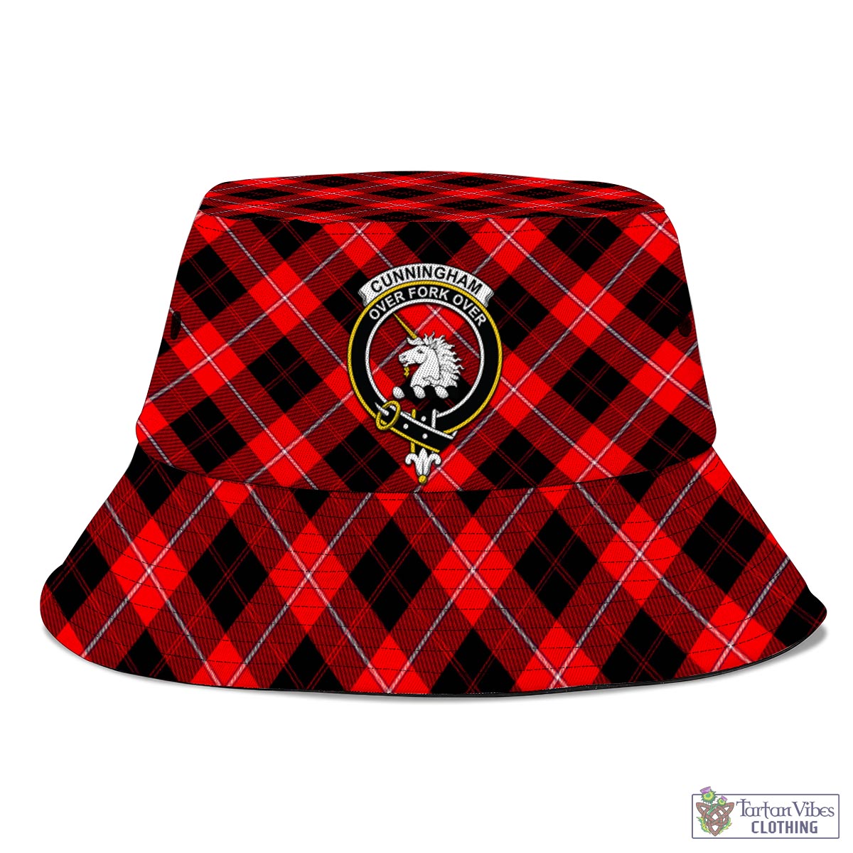 Tartan Vibes Clothing Cunningham Modern Tartan Bucket Hat with Family Crest