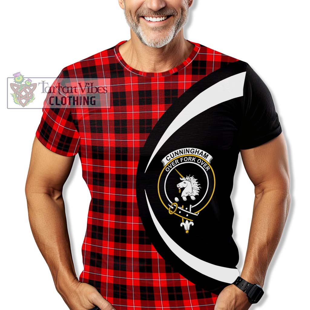 Tartan Vibes Clothing Cunningham Modern Tartan T-Shirt with Family Crest Circle Style