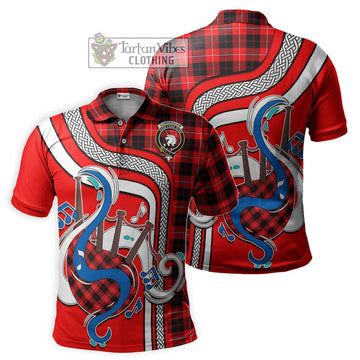 Cunningham Modern Tartan Polo Shirt with Epic Bagpipe Style