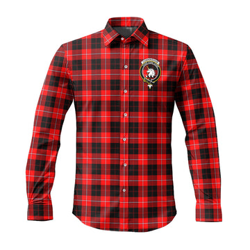 Cunningham Modern Tartan Long Sleeve Button Up Shirt with Family Crest