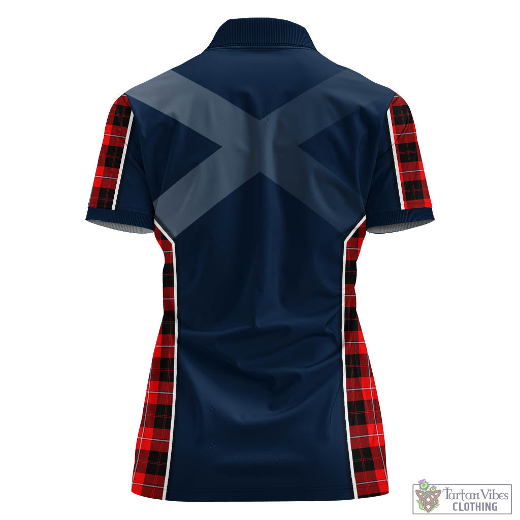 Tartan Vibes Clothing Cunningham Modern Tartan Women's Polo Shirt with Family Crest and Scottish Thistle Vibes Sport Style