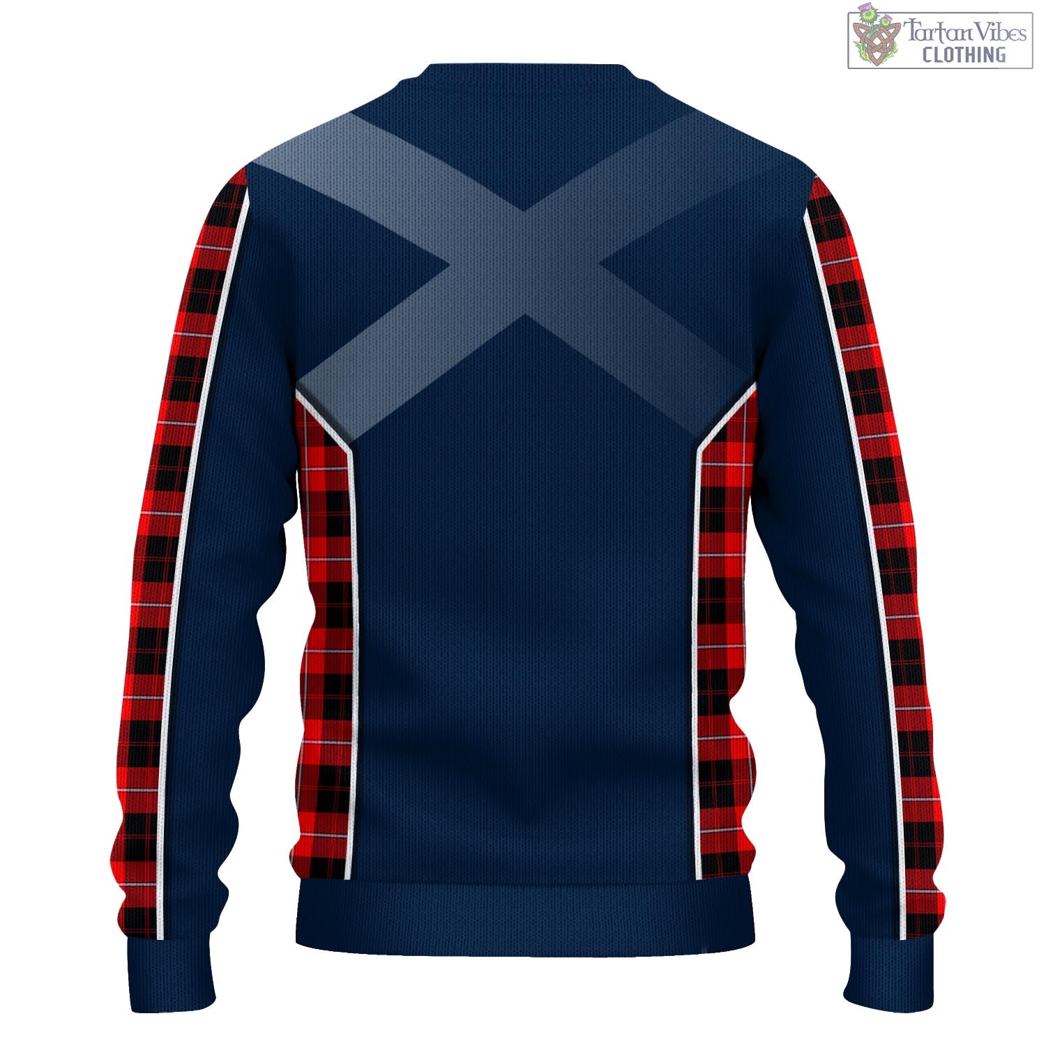 Tartan Vibes Clothing Cunningham Modern Tartan Knitted Sweatshirt with Family Crest and Scottish Thistle Vibes Sport Style