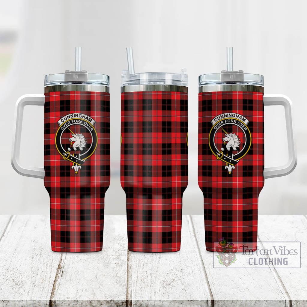 Tartan Vibes Clothing Cunningham Modern Tartan and Family Crest Tumbler with Handle