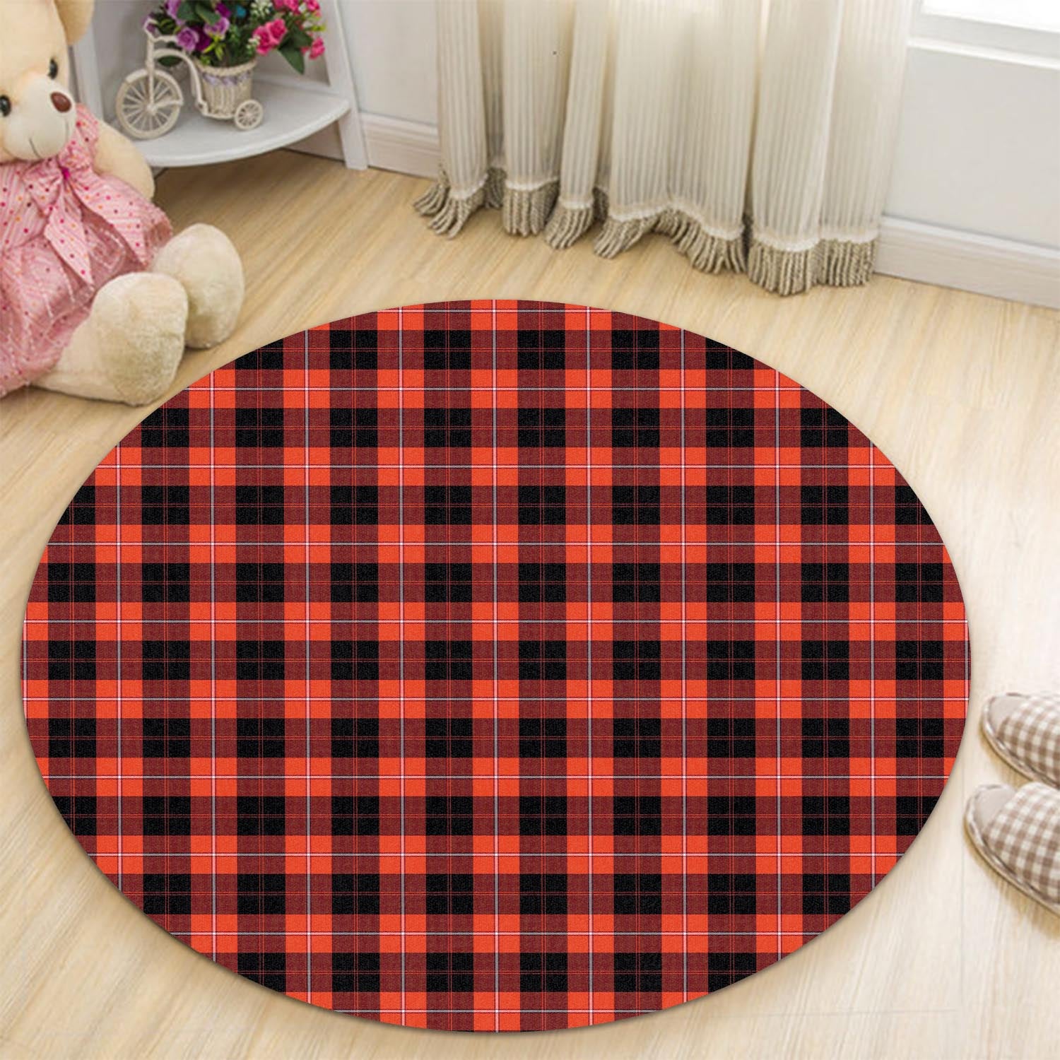 Cunningham Modern Tartan Round Rug - Tartanvibesclothing