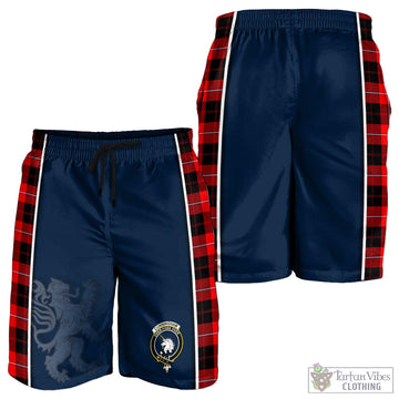 Cunningham Modern Tartan Men's Shorts with Family Crest and Lion Rampant Vibes Sport Style