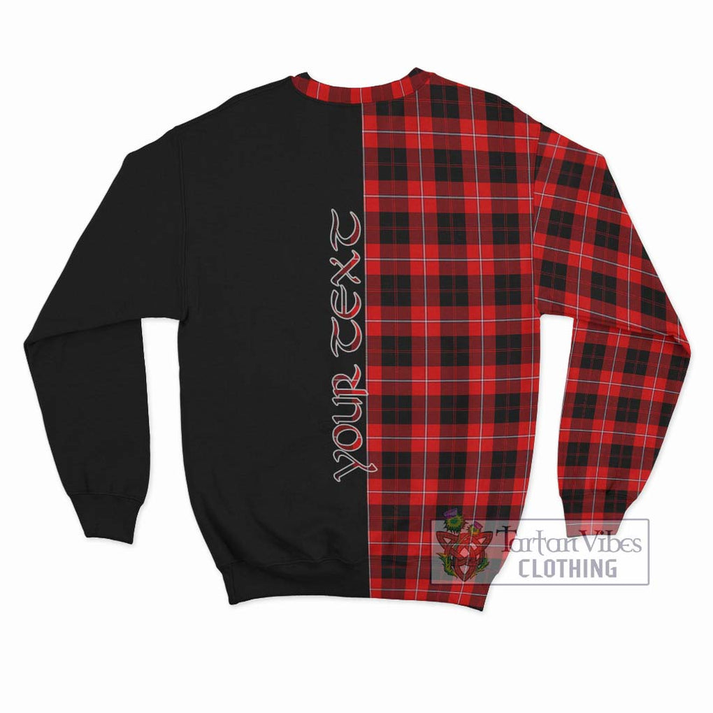 Cunningham Modern Tartan Sweatshirt with Family Crest and Half Of Me Style - Tartanvibesclothing Shop