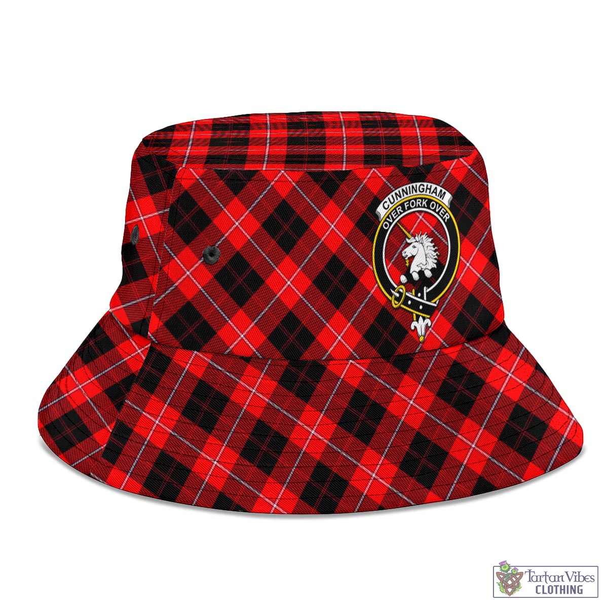 Tartan Vibes Clothing Cunningham Modern Tartan Bucket Hat with Family Crest