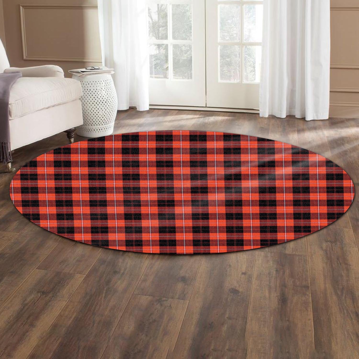 Cunningham Modern Tartan Round Rug - Tartanvibesclothing