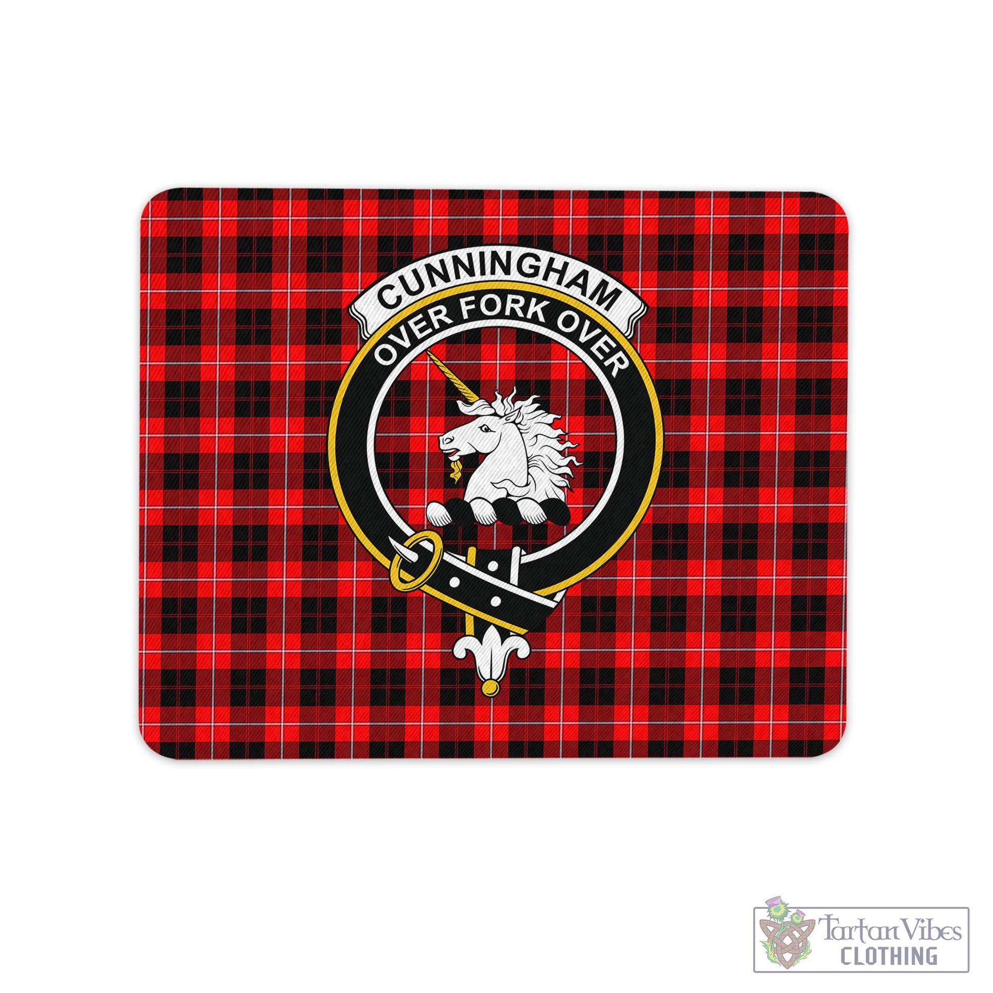 Tartan Vibes Clothing Cunningham Modern Tartan Mouse Pad with Family Crest