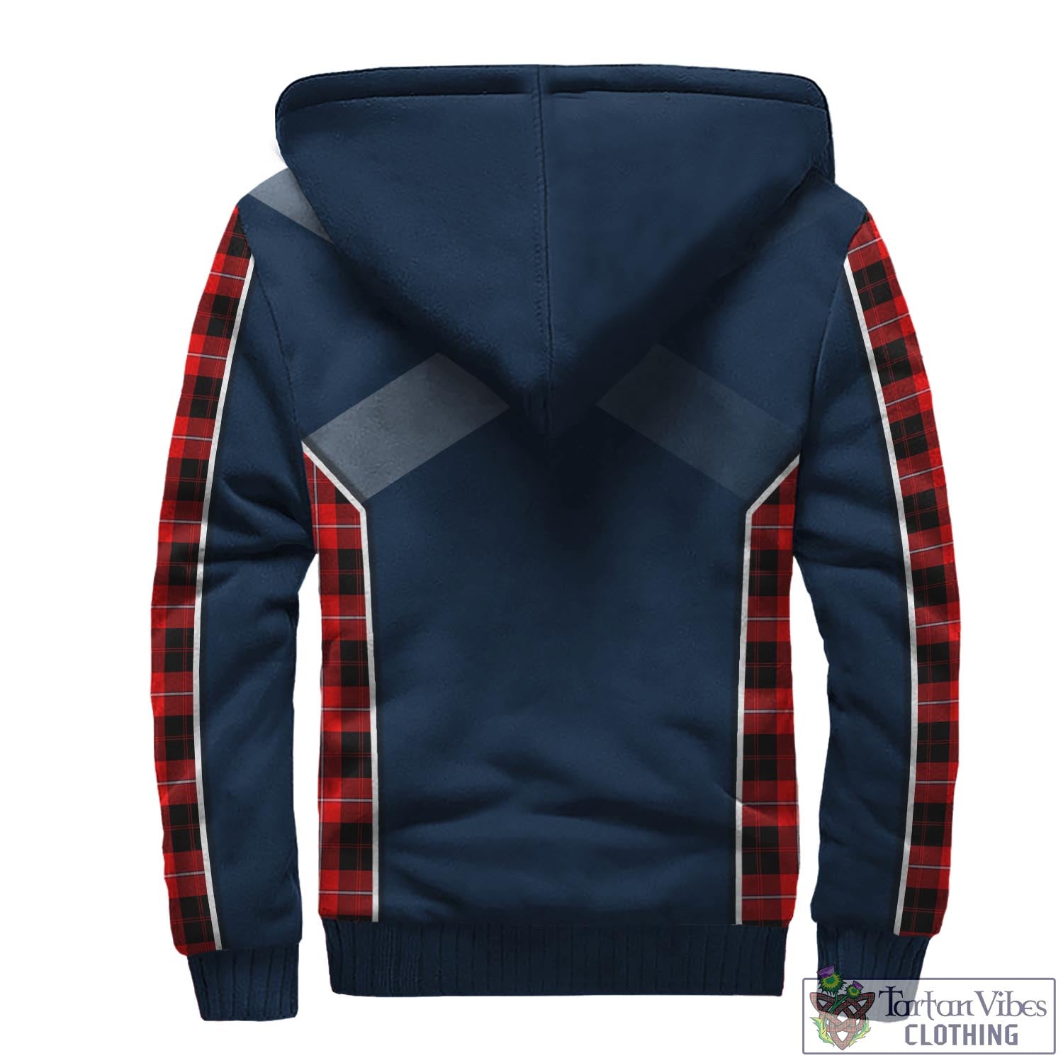 Tartan Vibes Clothing Cunningham Modern Tartan Sherpa Hoodie with Family Crest and Lion Rampant Vibes Sport Style