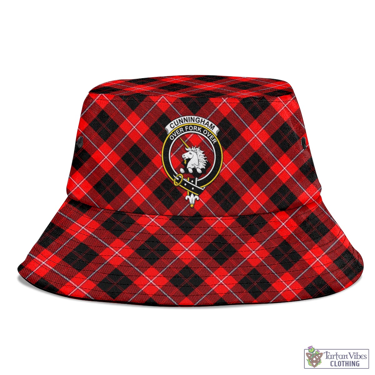 Tartan Vibes Clothing Cunningham Modern Tartan Bucket Hat with Family Crest