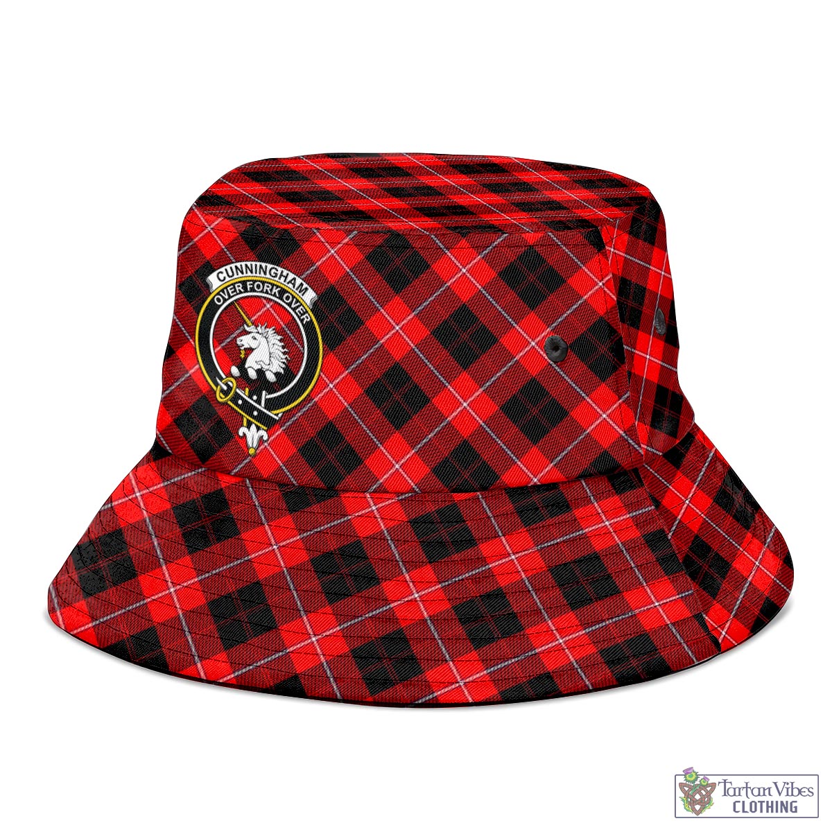 Tartan Vibes Clothing Cunningham Modern Tartan Bucket Hat with Family Crest