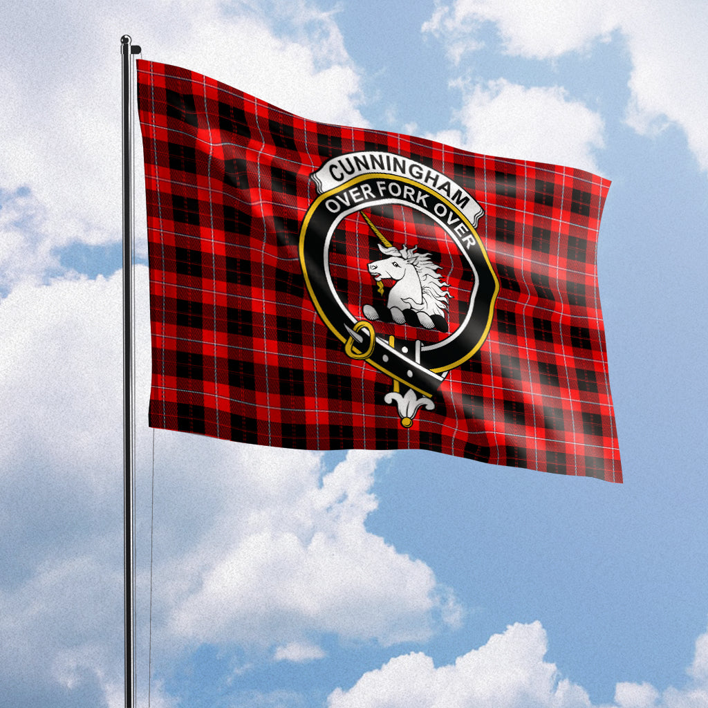 cunningham-modern-tartan-flag-with-family-crest