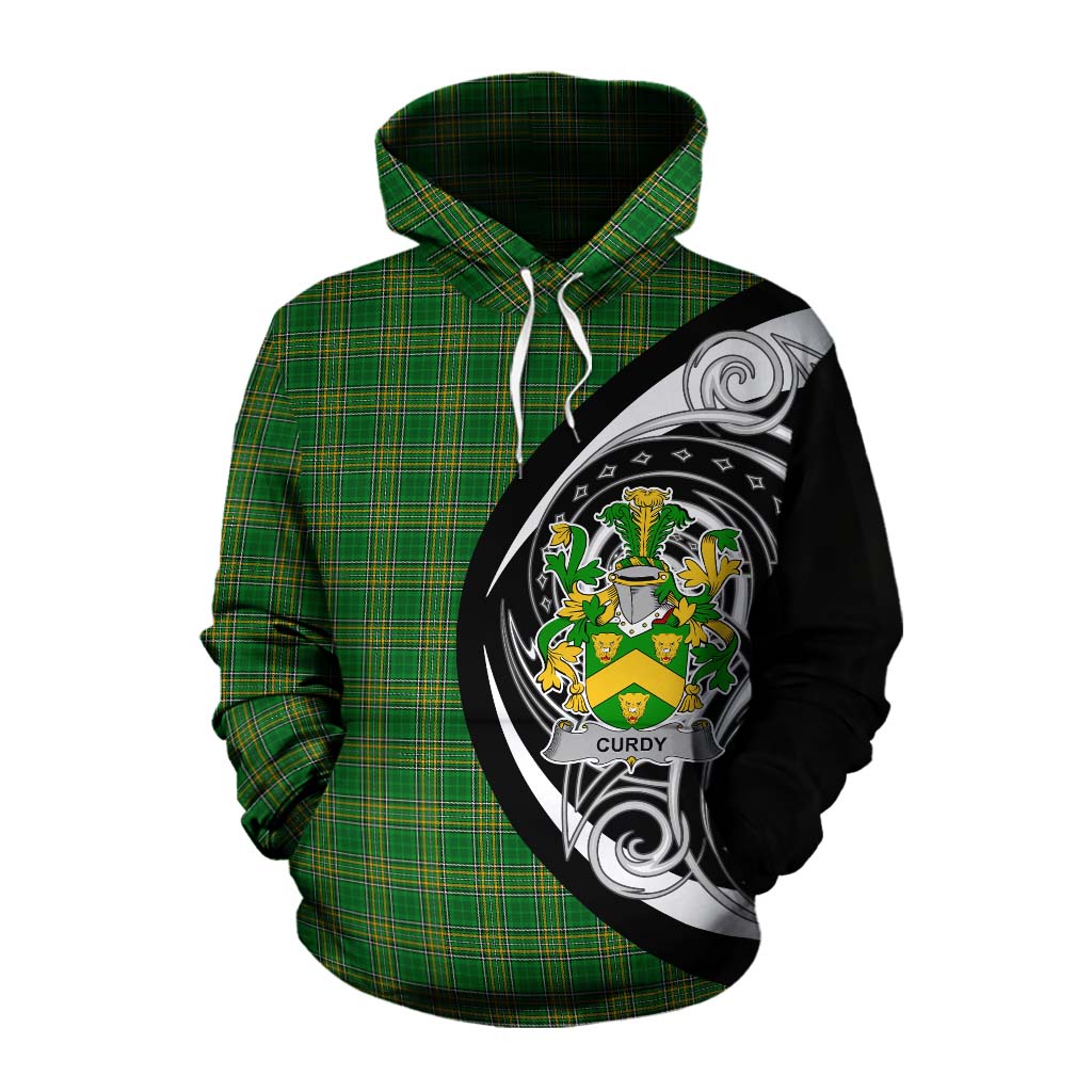 Curdy Irish Clan Cotton Hoodie Celtic Circle Style Pullover Hoodie XS - Tartan Vibes Clothing