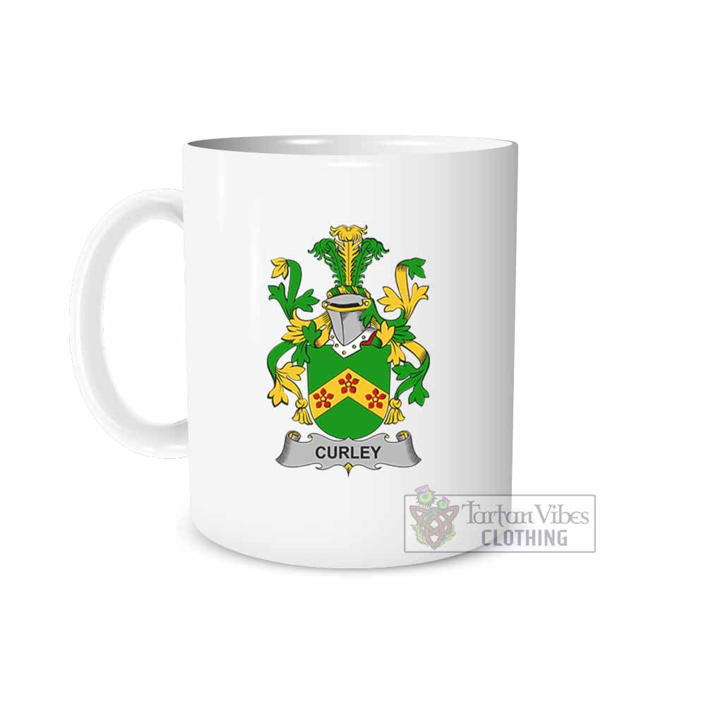 Tartan Vibes Clothing Curley Irish Clan Coat of Arms Ceramic Mug