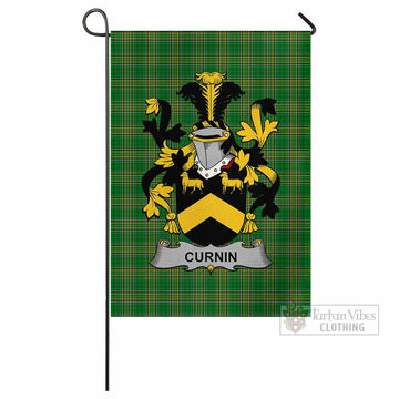 Curnin Irish Clan Tartan Flag with Coat of Arms