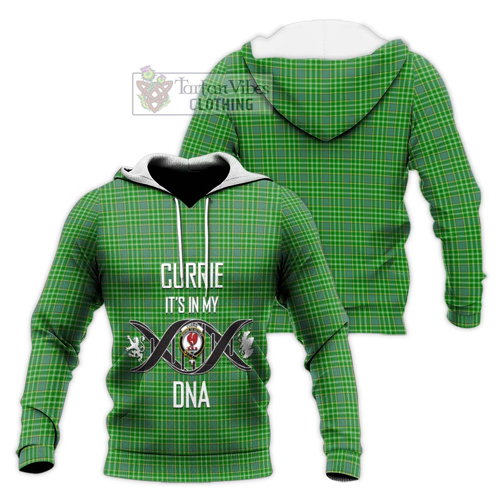 Tartan Vibes Clothing Currie Tartan Knitted Hoodie with Family Crest DNA In Me Style