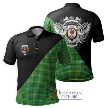 Currie Tartan Polo Shirt with Family Crest and Military Logo Style