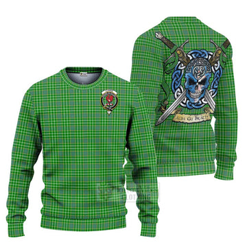 Currie Tartan Ugly Sweater with Family Crest Celtic Skull Style