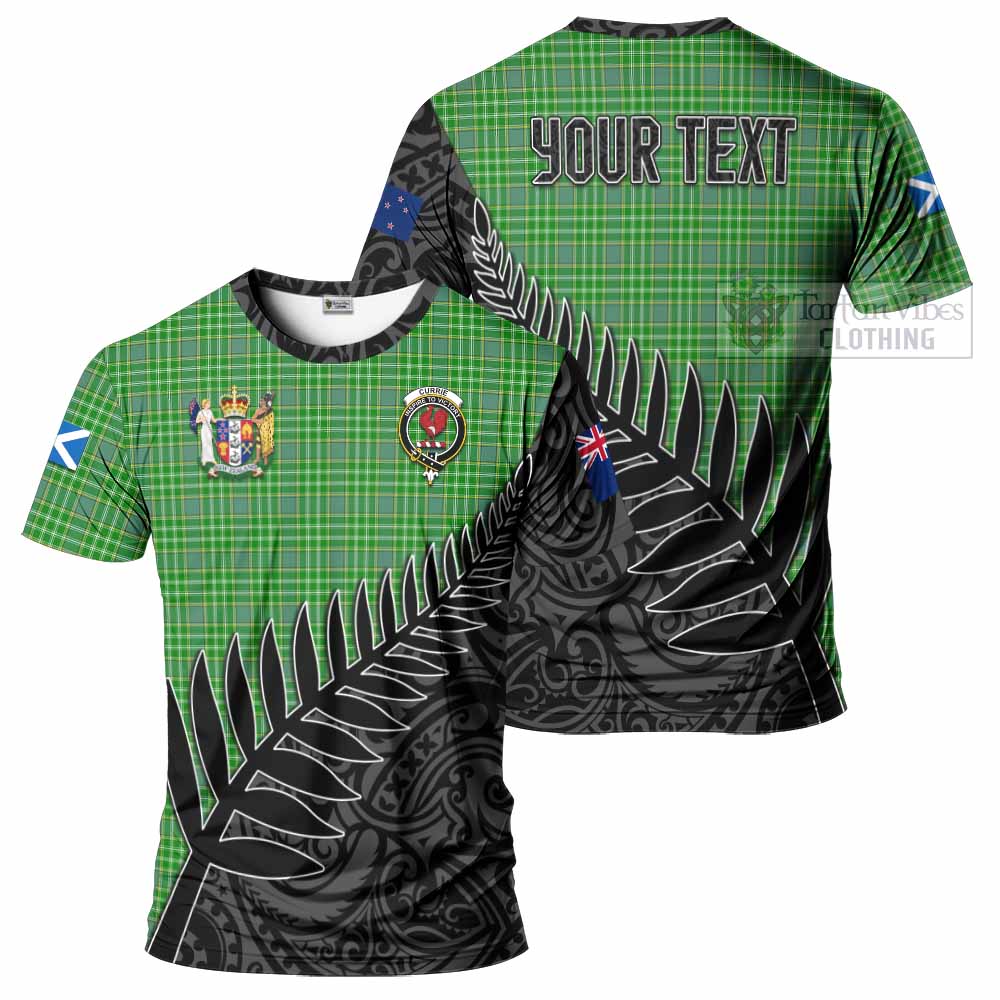 Tartan Vibes Clothing Currie Crest Tartan T-Shirt with New Zealand Silver Fern Half Style