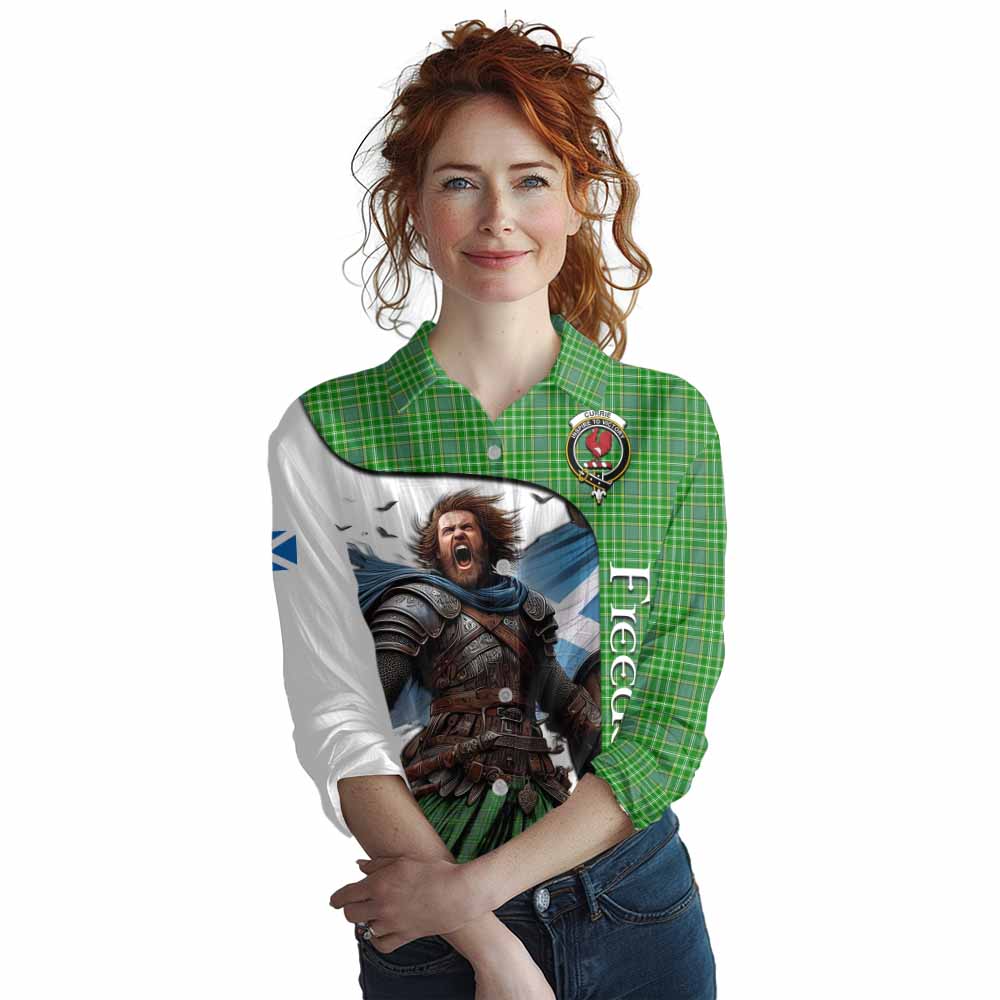 Tartan Vibes Clothing Currie Crest Tartan Women's Casual Shirt Inspired by the Freedom of Scottish Warrior