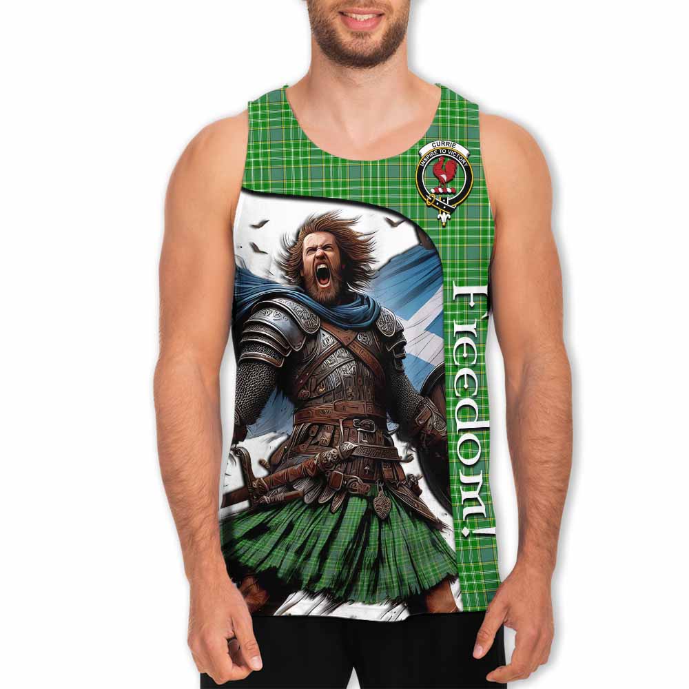 Tartan Vibes Clothing Currie Crest Tartan Men's Tank Top Inspired by the Freedom of Scottish Warrior