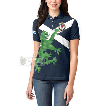 Currie Tartan Lion Rampant Women's Polo Shirt Proudly Display Your Heritage with Alba Gu Brath and Clan Name